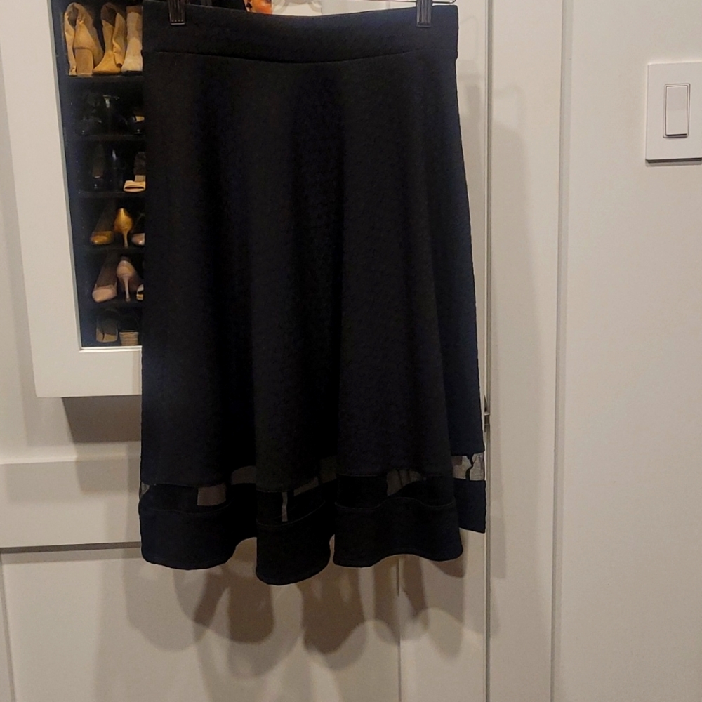 Midi black skater skirt